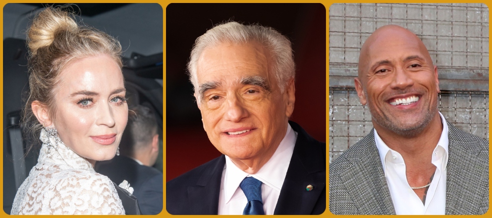 Wmily Blunt, Martin Scorsese i Dwayne Johnson